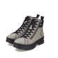 
Graugrüne Rieker Damen Schnürstiefel Z1805-52 mit einer robusten Profilsohle. Schuhpaar schräg.