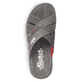 Anthrazitfarbene Rieker Herren Pantoletten 25199-43 mit der Komfortweite G 1/2. Schuh von oben.