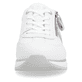 Reinweiße remonte Damen Sneaker D1G02-80 mit einem Reißverschluss. Schuh von vorne.