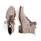 
Hellbeige Rieker Damen Stiefeletten Y0820-64 mit Schnürung und Reißverschluss. Schuhpaar von oben.