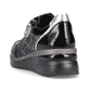 
Nachtschwarze remonte Damen Sneaker D2400-01 mit einer flexiblen Sohle mit Keilabsatz. Schuh von hinten