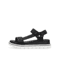 Schwarze Rieker Damen Riemchensandalen W1651-00 mit einer ultra leichten Sohle. Schuh Außenseite.