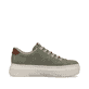 Grüne Rieker Damen Sneaker Low M1952-52 mit Reißverschluss sowie geprägtem Logo. Schuh Innenseite.