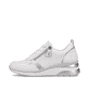 
Kristallweiße remonte Damen Sneaker D2409-80 mit einer flexiblen Sohle mit Keilabsatz. Schuh Außenseite