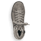 
Platingraue Rieker Damen Schnürstiefel Z4230-40 mit einer robusten Profilsohle. Schuh von oben