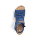 Schieferblaue vegane Rieker Keilsandaletten 68791-12 mit einem Reißverschluss. Schuh von oben.