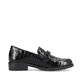 Glanzschwarze remonte Damen Loafers D0F03-02 mit Elastikeinsatz sowie Blockabsatz. Schuh Innenseite