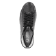 Schwarze Rieker Damen Sneaker Low W0502-03 mit einer ultraleichten Plateausohle. Schuh von oben.