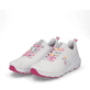 Weiße Rieker Damen Sneaker Low 40404-80 mit flexibler und super leichter Sohle. Schuhpaar seitlich schräg.