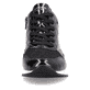 
Stahlschwarze remonte Damen Sneaker R2577-01 mit Schnürung und Reißverschluss. Schuh von vorne.