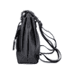 Rieker Damen Rucksack H1036-00 in Tiefschwarz aus Kunstleder mit Reißverschluss. Rucksack linksseitig.