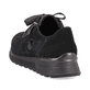 
Nachtschwarze Rieker Damen Sneaker Low N1411-90 mit einer schockabsorbierenden Sohle. Schuh von hinten