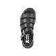 Schwarze Rieker Damen Riemchensandalen W0804-00 mit ultra leichter Plateausohle. Schuh von oben.