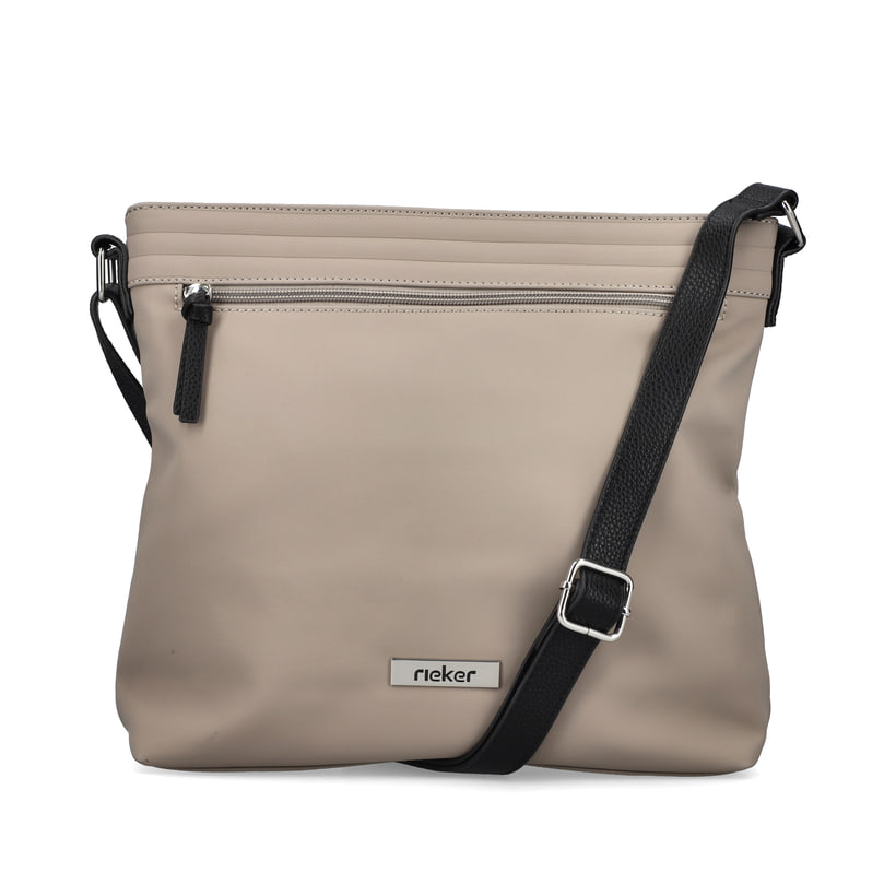 Rieker Damen Handtasche H1526-60 in Sandbeige aus Kunstleder mit Reißverschluss. Handtasche Vorderseite.