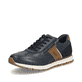 Blaue Rieker Herren Sneaker Low B0501-14 mit Reißverschluss sowie Extraweite I. Schuh seitlich schräg.
