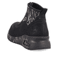 Schwarze Rieker Damen Sneaker High M4953-00 mit dämpfender und leichter Sohle. Schuh von hinten.
