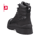 Schwarze Rieker EVOLUTION Herren Stiefel U0271-00 mit einer griffigen Fiber-Grip Sohle. Schuh von hinten.