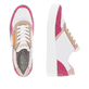 Weiße remonte Damen Sneaker D0J01-84 mit Reißverschluss. Schuh von oben, liegend.
