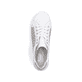 Kristallweiße Rieker Damen Schnürschuhe 45601-80 mit einer ultra leichten Sohle. Schuh von oben.