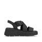 Schwarze Rieker Keilsandaletten W1550-00 mit flexibler und ultra leichter Sohle. Schuh Innenseite.