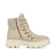 Sandbeige Rieker Damen Schnürstiefel Z7430-62 mit Schnürung und Reißverschluss. Schuh Innenseite