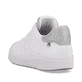 Weiße Rieker Damen Sneaker Low 41900-80 mit flexibler und super leichter Sohle. Schuh von hinten.