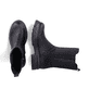 
Tiefschwarze Rieker Damen Chelsea Boots Z9181-00 mit einer robusten Profilsohle. Schuhpaar von oben.