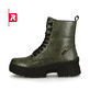 Grüne Rieker EVOLUTION Damen Stiefel W0371-52 mit Schnürung und Reißverschluss. Schuh Außenseite.