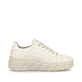 Weiße Rieker Damen Sneaker Low W0503-80 mit ultra leichter Plateausohle. Schuh Innenseite.