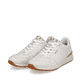 Weiße Rieker Herren Sneaker Low 07605-80 mit flexibler und super leichter Sohle. Schuhpaar seitlich schräg.