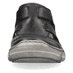Graue Rieker Herren Slipper 04050-40 mit Klettverschluss sowie Extraweite H. Schuh von vorne.