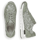 
Kaktusgrüne remonte Damen Sneaker R6700-52 mit einer leichten Profilsohle. Schuhpaar von oben.