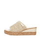 
Sandbeige Rieker Damen Pantoletten V4759-60 mit einer schockabsorbierenden Sohle. Schuh Außenseite
