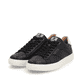 Schwarze Rieker Herren Sneaker Low U0704-00 mit TR-Sohle mit leichtem EVA-Inlet. Schuhpaar seitlich schräg.