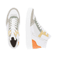 Weiße remonte Damen Sneaker D0J70-81 mit Reißverschluss sowie Löcheroptik. Schuh von oben, liegend.