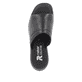 Schwarze Rieker Damen Pantoletten W1551-00 mit flexibler Sohle. Schuh von oben.