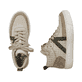 
Cremebeige Rieker Damen Sneaker High L9802-60 mit einer ultra leichten und flexiblen Sohle. Schuhpaar von oben.