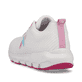 Weiße Rieker Damen Sneaker Low 40404-80 mit flexibler und super leichter Sohle. Schuh von hinten.