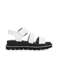 Weiße Rieker Damen Riemchensandalen W1650-80 mit einer flexiblen Sohle. Schuh Innenseite.