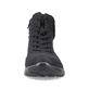 Schwarze Rieker Damen Schnürstiefel M5011-00 mit flexibler Sohle. Schuh von vorne.
