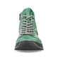
Smaragdgrüne Rieker Damen Schnürschuhe 71510-52 mit Schnürung und Reißverschluss. Schuh von vorne.
