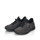 Granitgraue Rieker Damen Slipper 51568-45 mit einer schockabsorbierenden Sohle. Schuhpaar schräg.