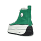 Grüne Rieker Damen Sneaker High 90010-52 mit abriebfester Plateausohle. Schuh von hinten.