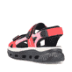 Rote Rieker Damen Trekkingsandalen 64074-33 mit einer ultra leichten Sohle. Schuh von hinten.