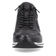 
Nachtschwarze remonte Damen Sneaker R6771-01 mit Schnürung und Reißverschluss. Schuh von vorne.