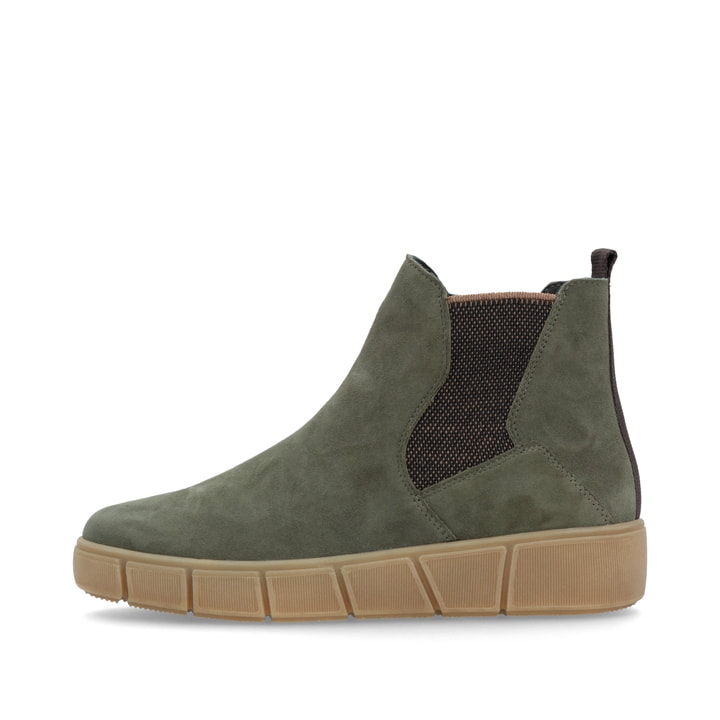 Grüne remonte Chelsea Boots D1T71-54 mit Reißverschluss sowie der Komfortweite G. Schuh Außenseite.