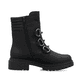 Tiefschwarze Rieker Damen Biker Boots 72650-01 mit Schmuckelementen. Schuh Innenseite.