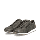 Grüne Rieker Herren Sneaker Low 11903-52 mit einem Reißverschluss. Schuhpaar seitlich schräg.