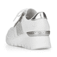 Weiße Rieker Damen Sneaker Low N8322-80 mit Reißverschluss sowie Komfortweite G. Schuh von hinten.