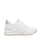 Weiße remonte Damen Sneaker D0T04-80 mit Reißverschluss sowie Extraweite H. Schuh Innenseite.